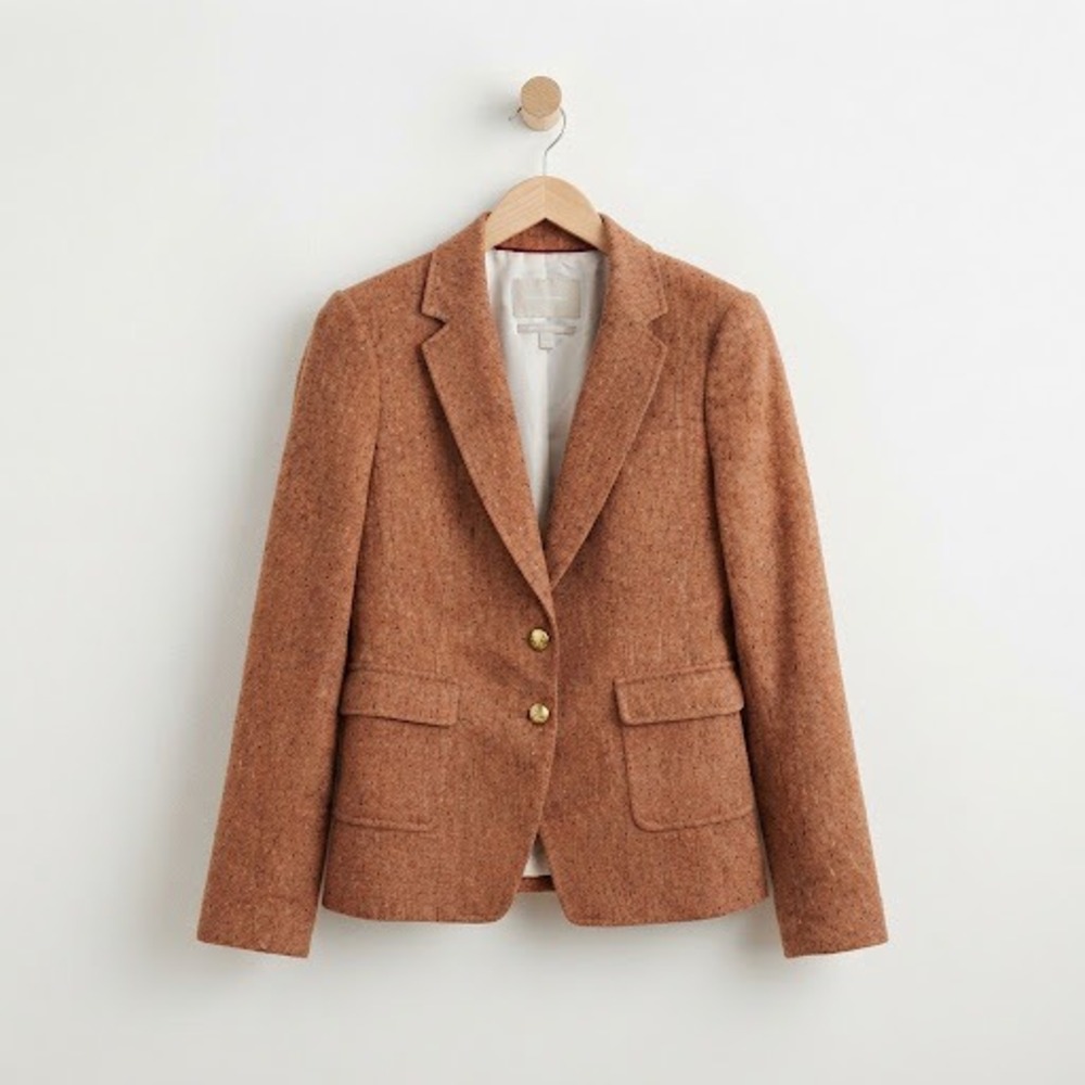 Banana Republic Professor Vintage Preppy Tweed Blazer Italian Fabric 6 WeTex